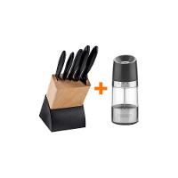 Kit - Faqueiro Plenus 6 Peças + 1 Moedor De Sal Ou Pimenta Realce Em Acrílico E Inox - Tramontina - 1