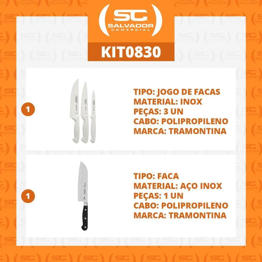 Kit - Faqueiro Premium 3 Peças + 1 Faca Profissional Century Santoku 7 Pol - Tramontina - 2