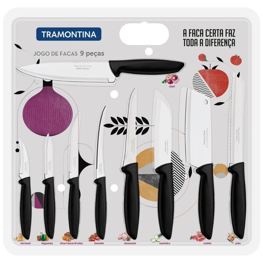 Kit - Faqueiro Premium 3 Peças + 1 Faqueiro 9 Peças Plenus Preto - Tramontina - 3