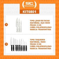 Kit - Faqueiro Premium 3 Peças + 1 Faqueiro 9 Peças Plenus Preto - Tramontina - 5