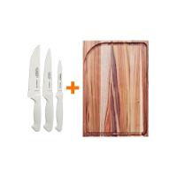 Kit - Faqueiro Premium 3 Peças + 1 Tábua Para Churrasco 49x35 - Tramontina - 3