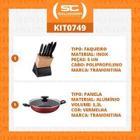 Kit - Faqueiro Plenus 6 Peças + 1 Panela Wok 28cm Vermelha - Tramontina - 7