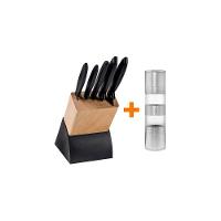 Kit - Faqueiro Plenus 6 Peças + 1 Moedor De Sal Ou Pimenta Duplo Em Acrílico E Inox - Tramontina - 1