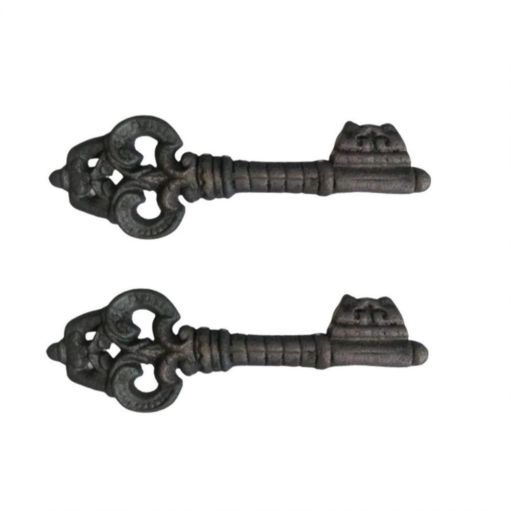 Kit 2 Chaves Decorativas Rústica Enfeite Em Ferro Nº 02 26cm - 1