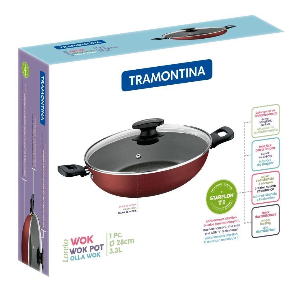 Kit - Faqueiro Plenus 6 Peças + 1 Panela Wok 36cm Vermelha - Tramontina - 9