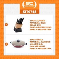 Kit - Faqueiro Plenus 6 Peças + 1 Panela Wok 36cm Vermelha - Tramontina - 8