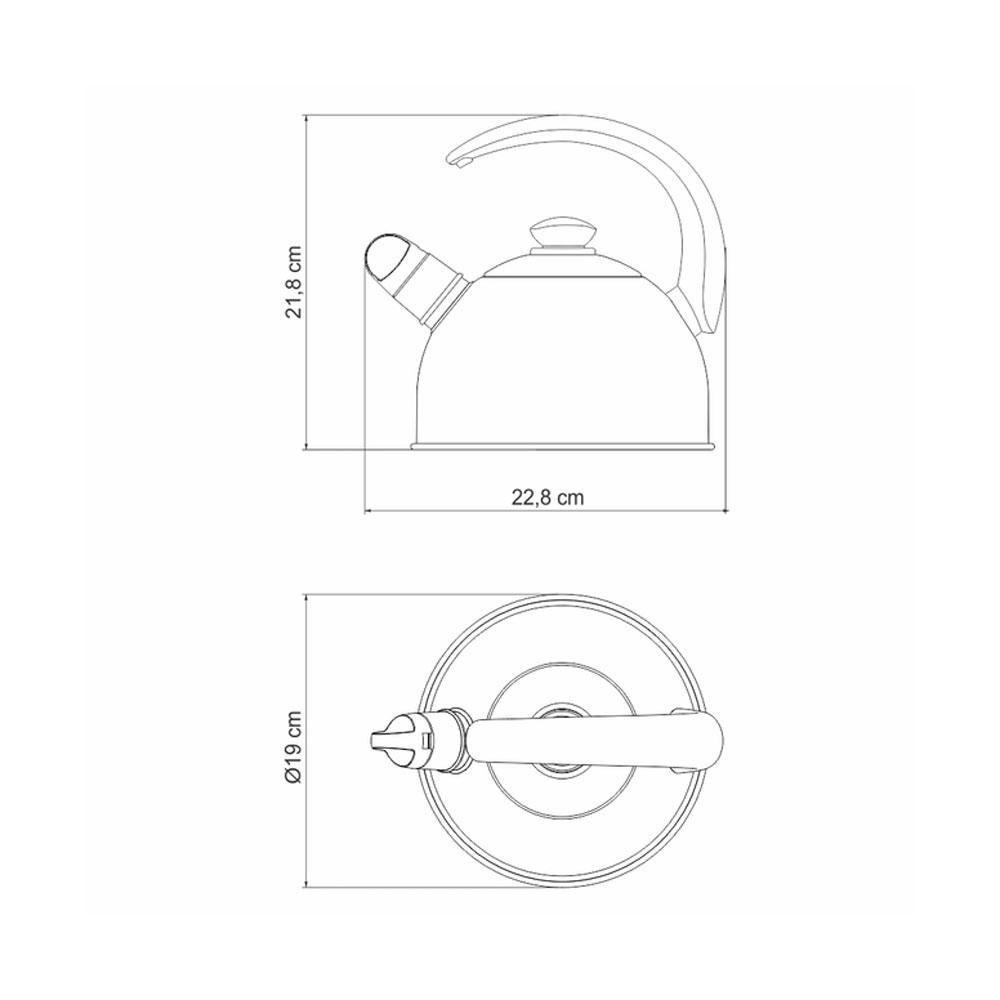 Kit - Faqueiro Premium 3 Peças + 1 Chaleira Em Aço Inox 2,1l Com Apito - Tramontina - 4