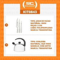 Kit - Faqueiro Premium 3 Peças + 1 Chaleira Em Aço Inox 2,1l Com Apito - Tramontina - 2