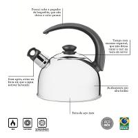 Kit - Faqueiro Premium 3 Peças + 1 Chaleira Em Aço Inox 2,1l Com Apito - Tramontina - 3