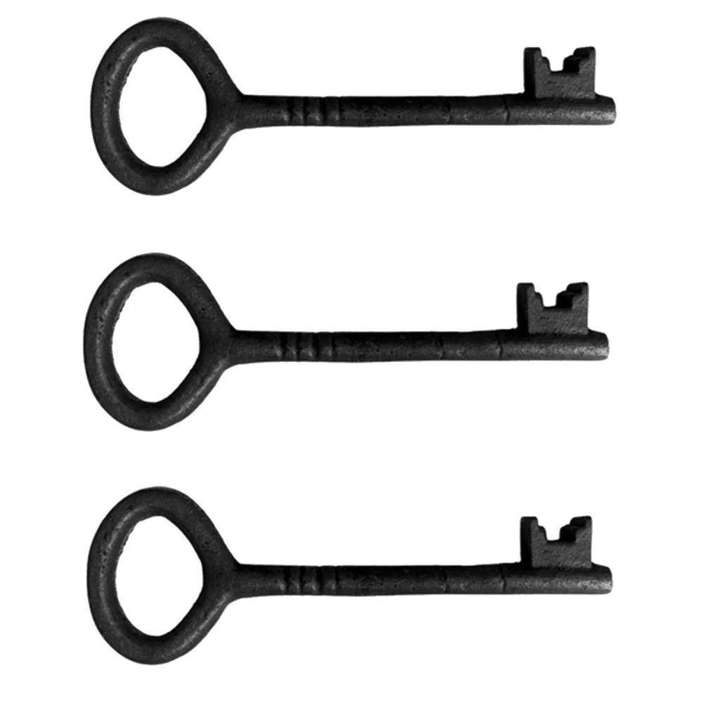 Kit 3 Chaves Decorativas Rústica Enfeite Em Ferro Nº 03 27Cm. - 4