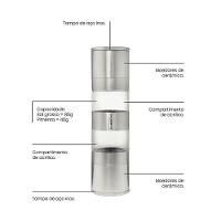 Kit - Faqueiro Premium 3 Peças + 1 Moedor De Sal Ou Pimenta Duplo Em Acrílico E Inox - Tramontina