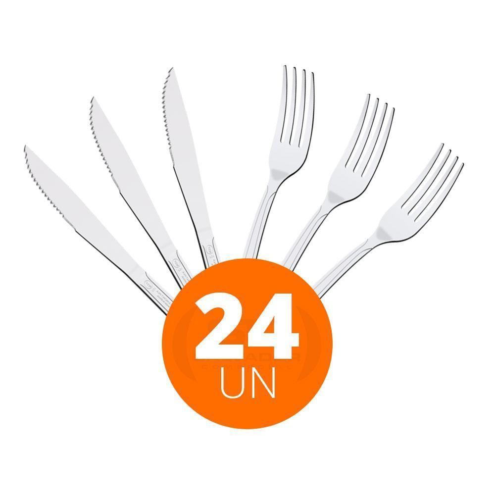 Kit - Jogo De Faca E Garfo Buzios 24 Peças Em Aço Inox Ibag - Tramontina - 2