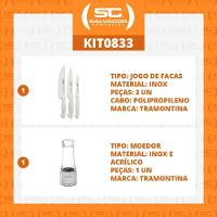 Kit - Faqueiro Premium 3 Peças + 1 Moedor De Sal Ou Pimenta Em Acrílico E Inox - Tramontina - 7