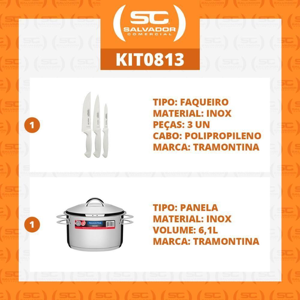 Kit - Faqueiro Premium 3 Peças + 1 Panela Inox Solar 6,1 Lts Solar Pit2 - Tramontina - 2