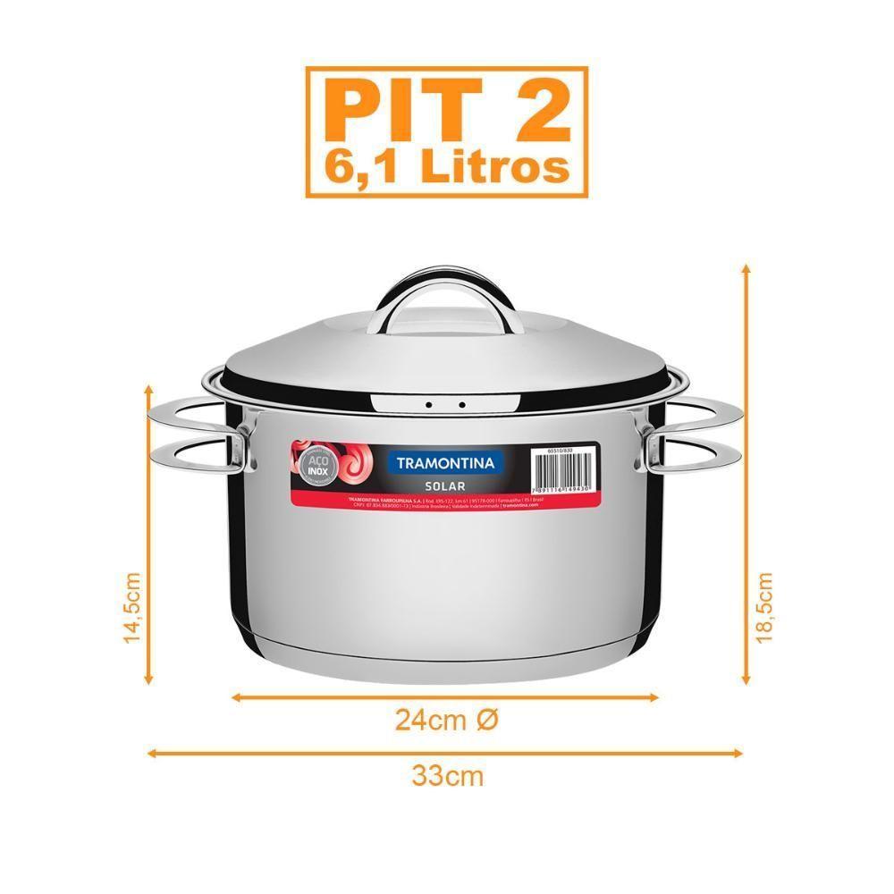 Kit - Faqueiro Premium 3 Peças + 1 Panela Inox Solar 6,1 Lts Solar Pit2 - Tramontina - 4