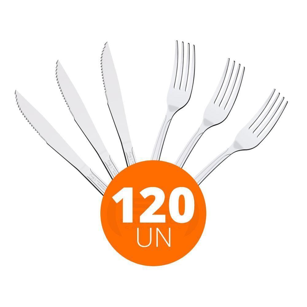 Kit - Jogo De Faca E Garfo Buzios 120 Peças Em Aço Inox Ibag - Tramontina - 3