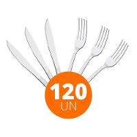Kit - Jogo De Faca E Garfo Buzios 120 Peças Em Aço Inox Ibag - Tramontina - 3