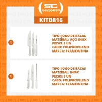 Kit - Faqueiro Premium 3 Peças + 1 Jogo De Facas Com Chaira Premium 3 Peças - Tramontina - 2
