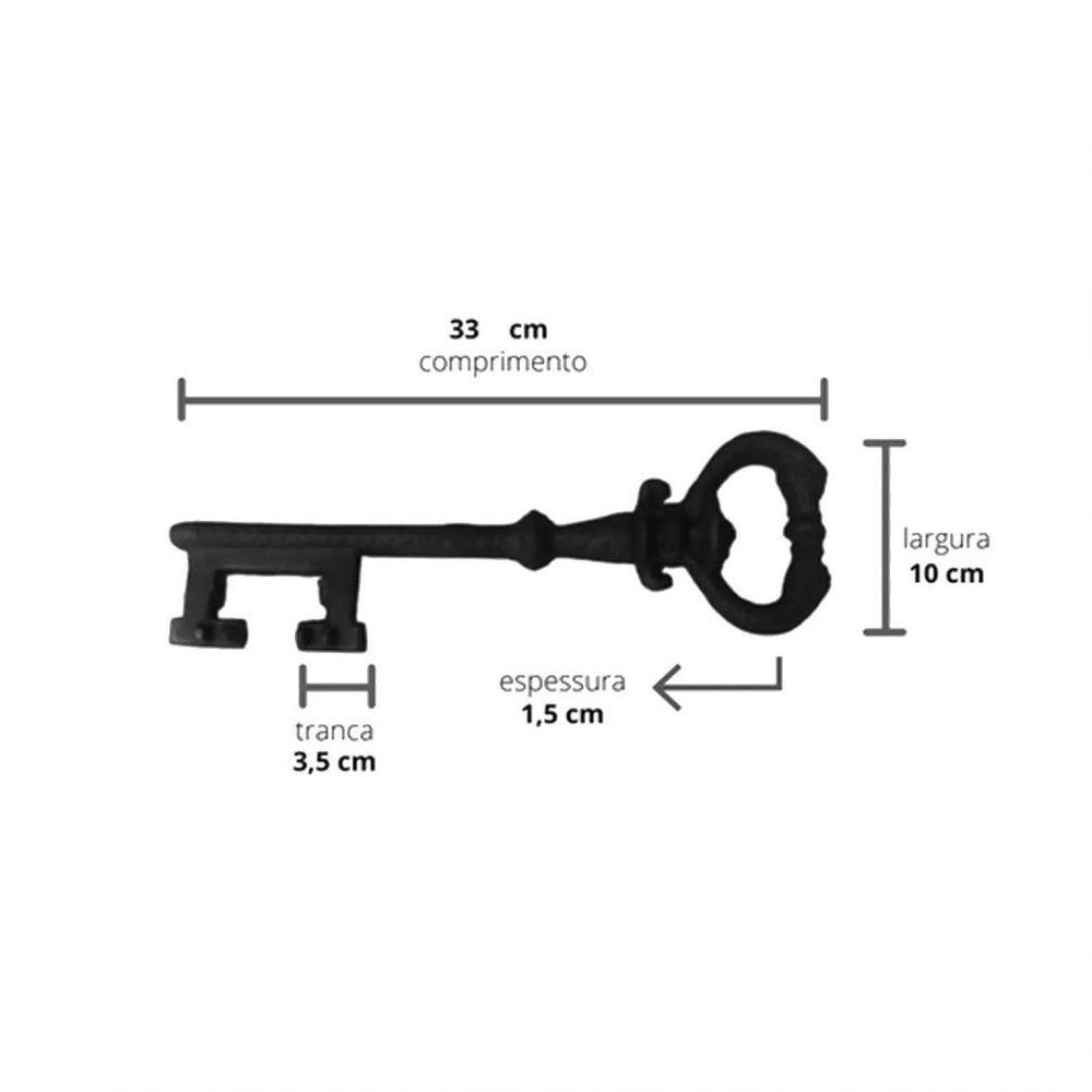 Kit 3 Chaves Decorativas Rústica Enfeite Em Ferro Nº 04 33cm - 2