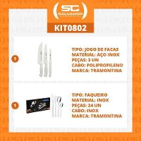 Kit - Faqueiro Premium 3 Peças + 1 Faqueiro 24 Peças Búzios Inox - Tramontina - 6