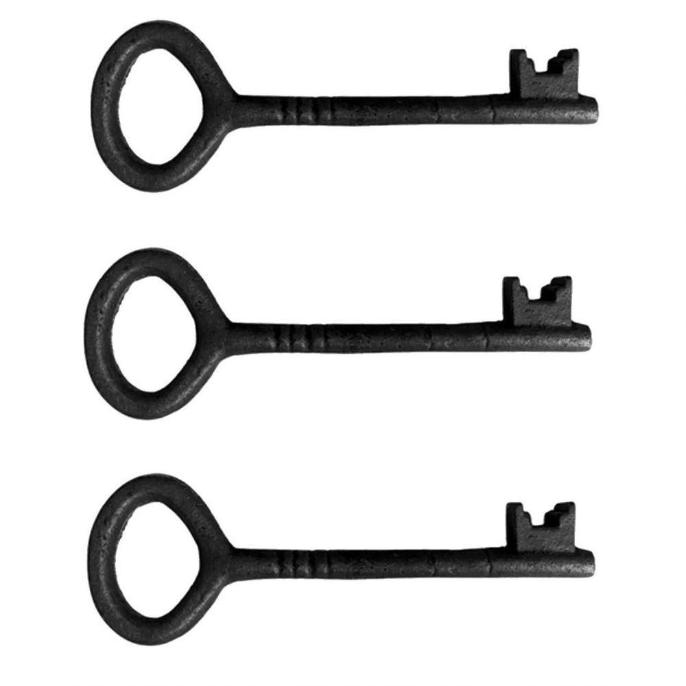 Kit 3 Chaves Decorativas Rústica Enfeite Em Ferro Nº 03 27cm - 1