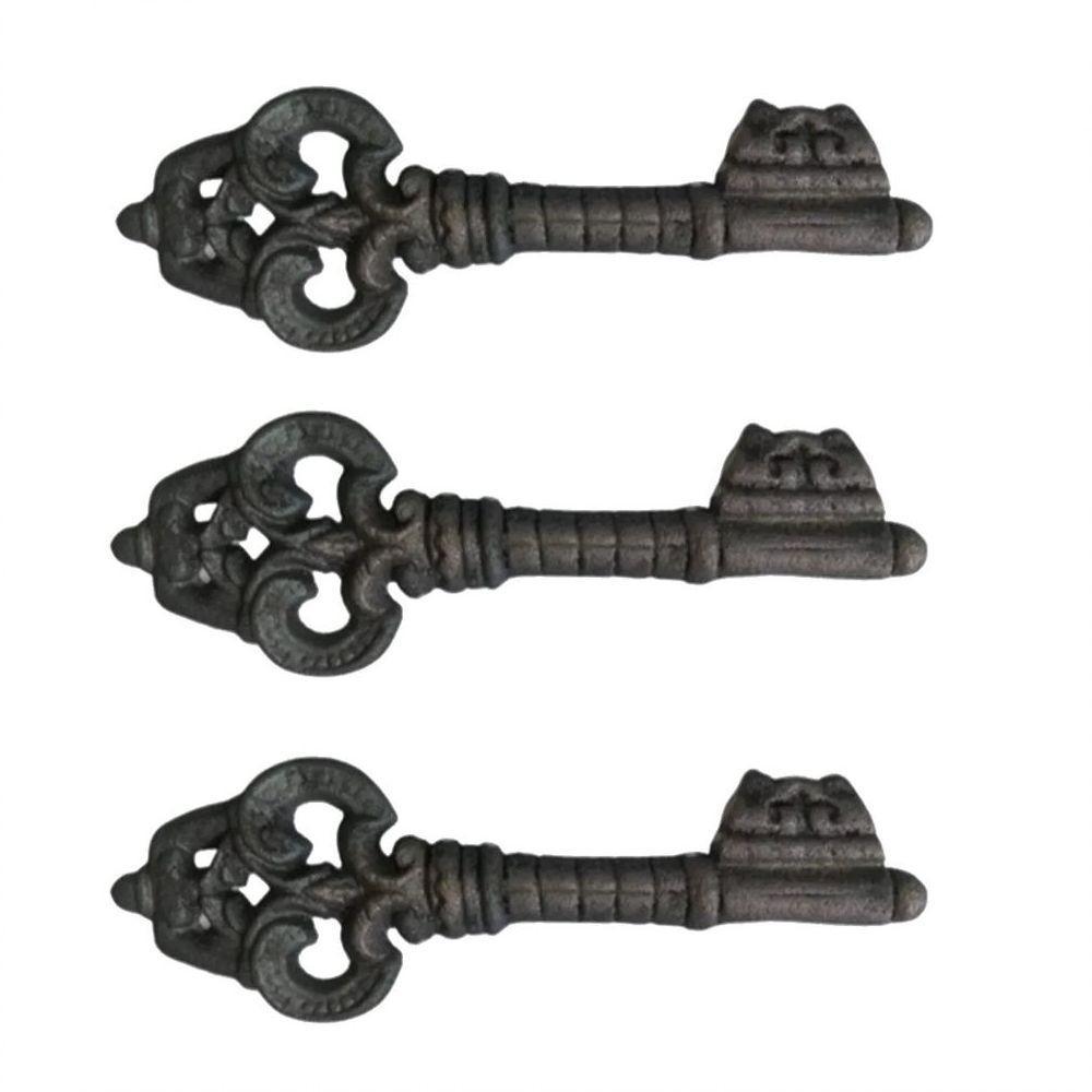 Kit 3 Chaves Decorativas Rústica Enfeite Em Ferro Nº 02 26cm - 1