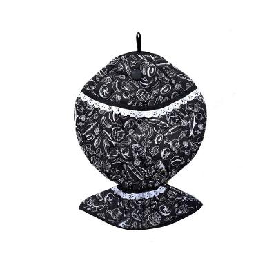 Puxa Saco Peixe 45cm X 32cm Tecido Misto Preto Branco