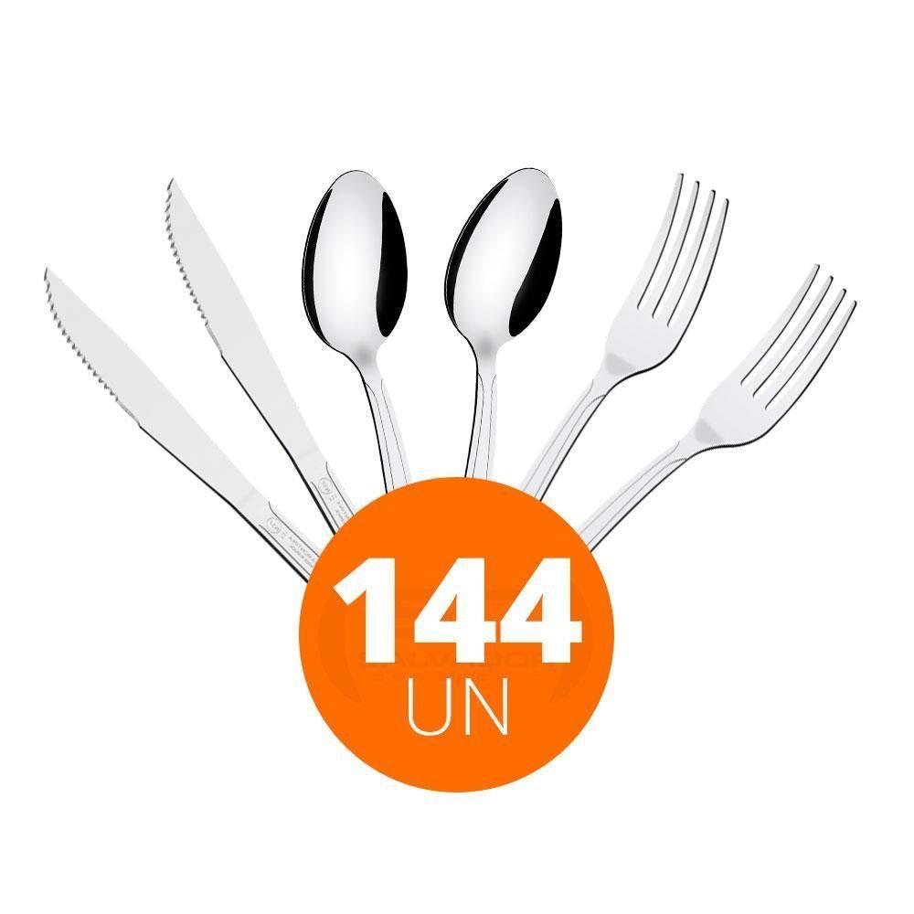 Kit - Jogo De Facas, Garfos E Colheres Búzios 144 Peças Em Aço Inox Ibag - Tramontina - 1
