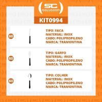Kit - Jogo De Facas, Garfos E Colheres Leme 180 Peças Em Aço Inox Cabo Preto Pbag - Tramontina - 3