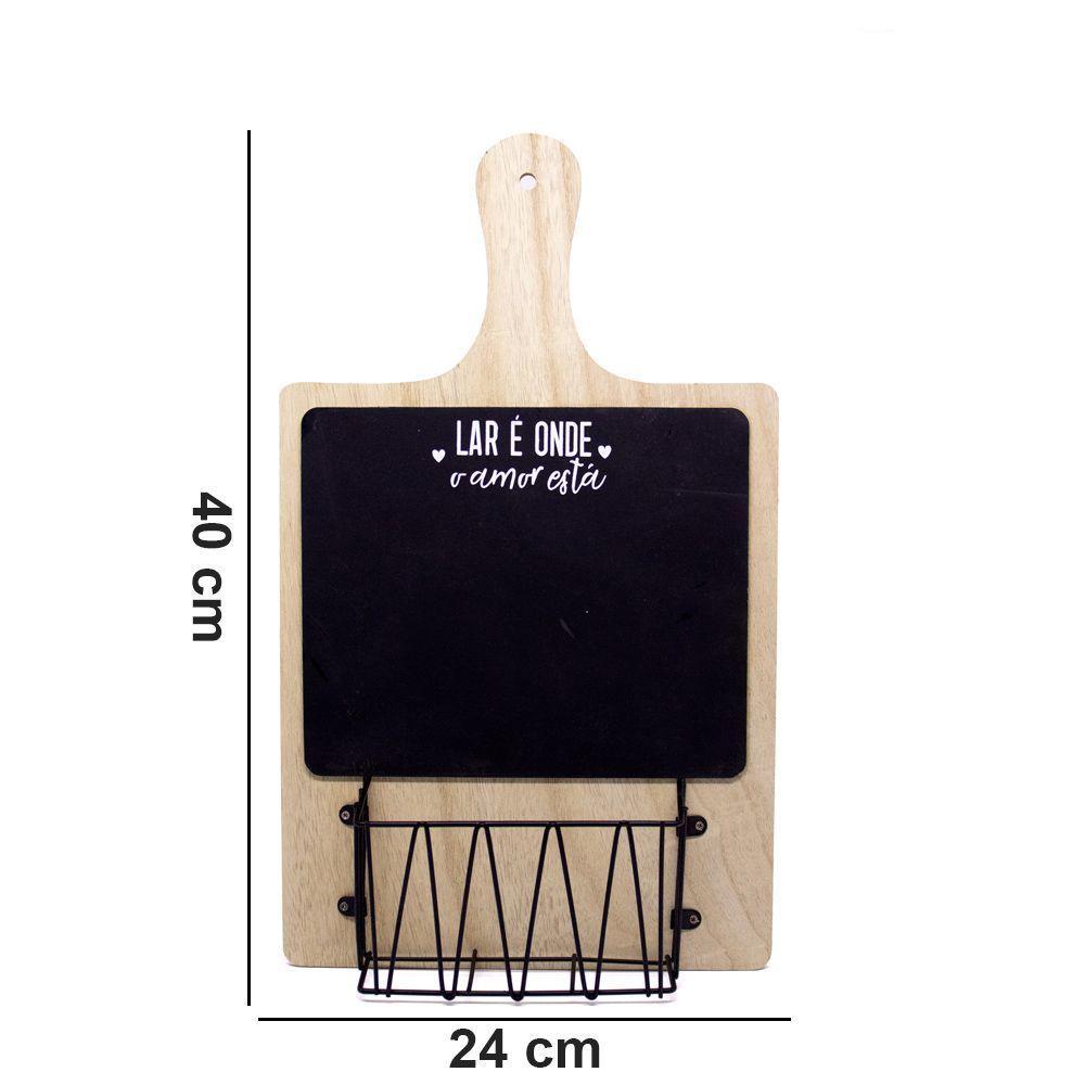 Porta Objeto De Madeira Tábua Lar é Onde O Amor Está 40x24x8 Cm - 2