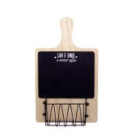 Porta Objeto De Madeira Tábua Lar é Onde O Amor Está 40x24x8 Cm - 1