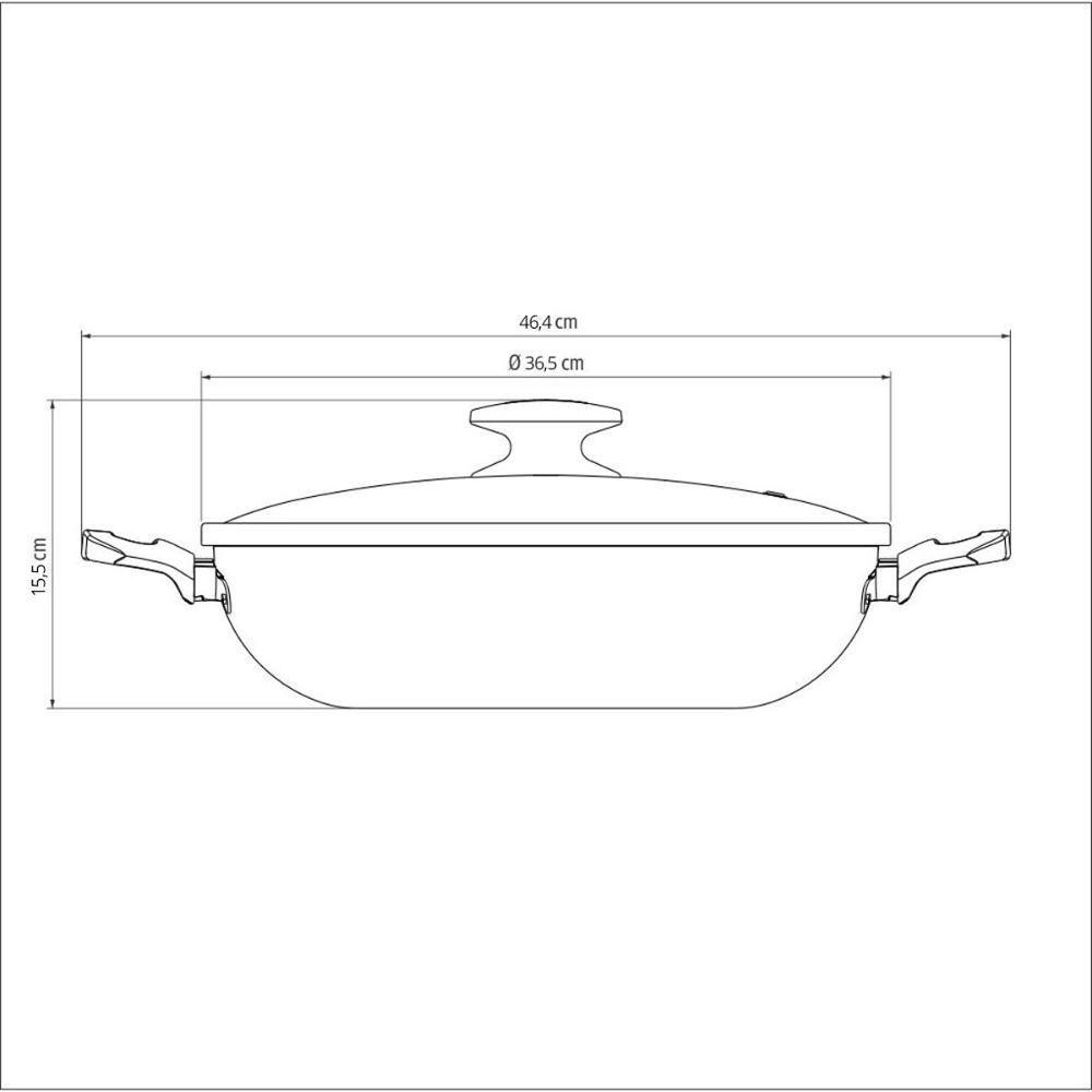 Kit - Faqueiro Premium 3 Peças + 1 Panela Wok 36cm Vermelha - Tramontina - 5