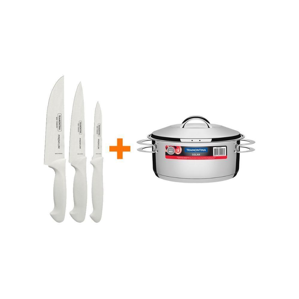 Kit - Faqueiro Premium 3 Peças + 1 Panela Inox Solar 4,7 Lts Solar Pit1 - Tramontina - 1