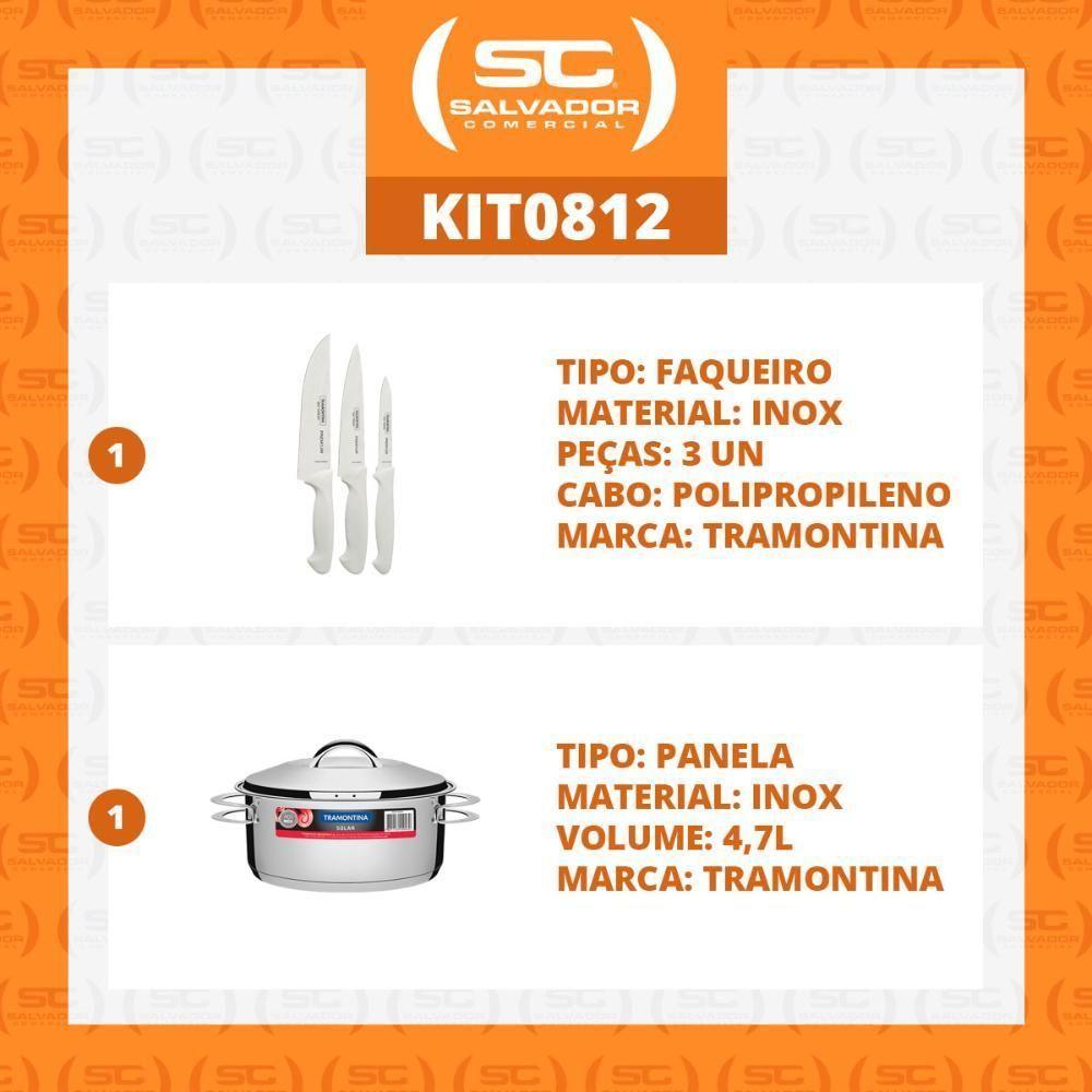 Kit - Faqueiro Premium 3 Peças + 1 Panela Inox Solar 4,7 Lts Solar Pit1 - Tramontina - 3