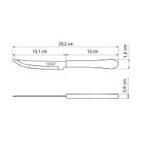 Kit - Jogo De Facas E Garfo Leme 12 Peças Em Aço Inox Cabo Preto Pbag - Tramontina - 7