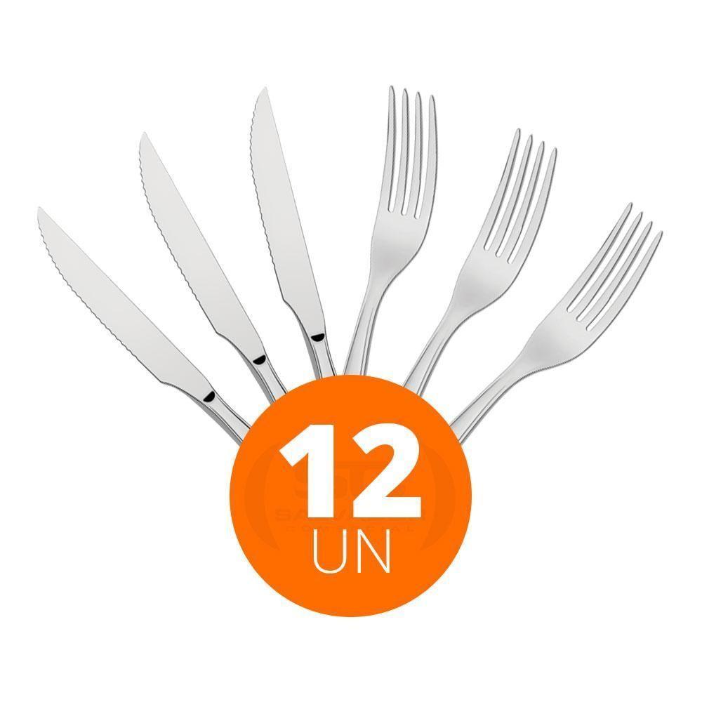 Kit - Jogo De Faca E Garfo Luxo Laguna 12 Peças Em Aço Inox Itop - Tramontina - 2