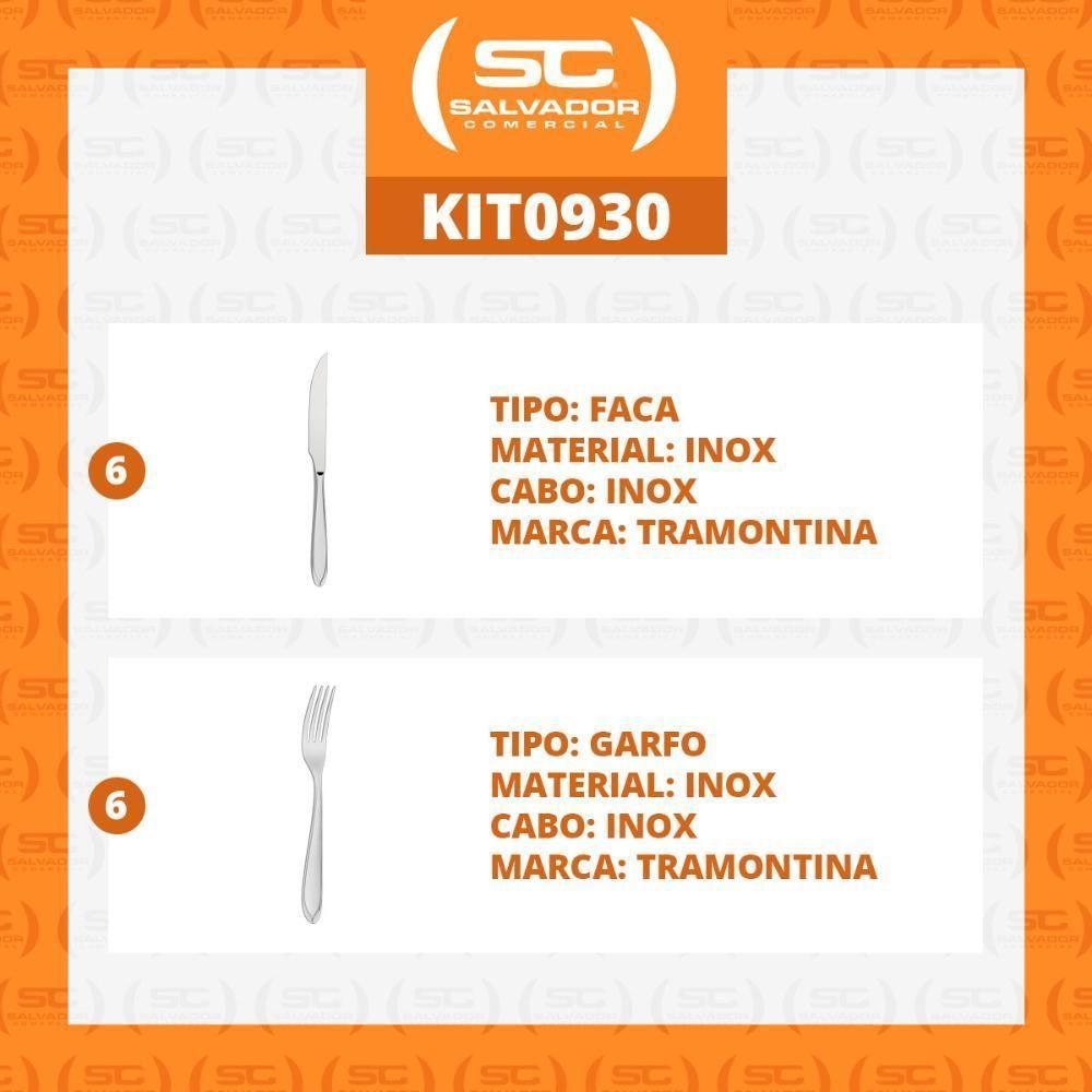 Kit - Jogo De Faca E Garfo Luxo Laguna 12 Peças Em Aço Inox Itop - Tramontina - 5