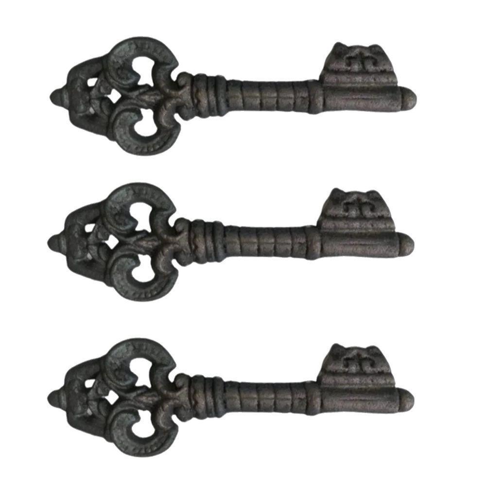 Kit 3 Chaves Decorativas Rústica Enfeite Em Ferro Nº 02 26Cm. - 3