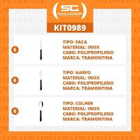 Kit - Jogo De Facas, Garfos E Colheres Leme 18 Peças Em Aço Inox Cabo Preto Pbag - Tramontina - 3