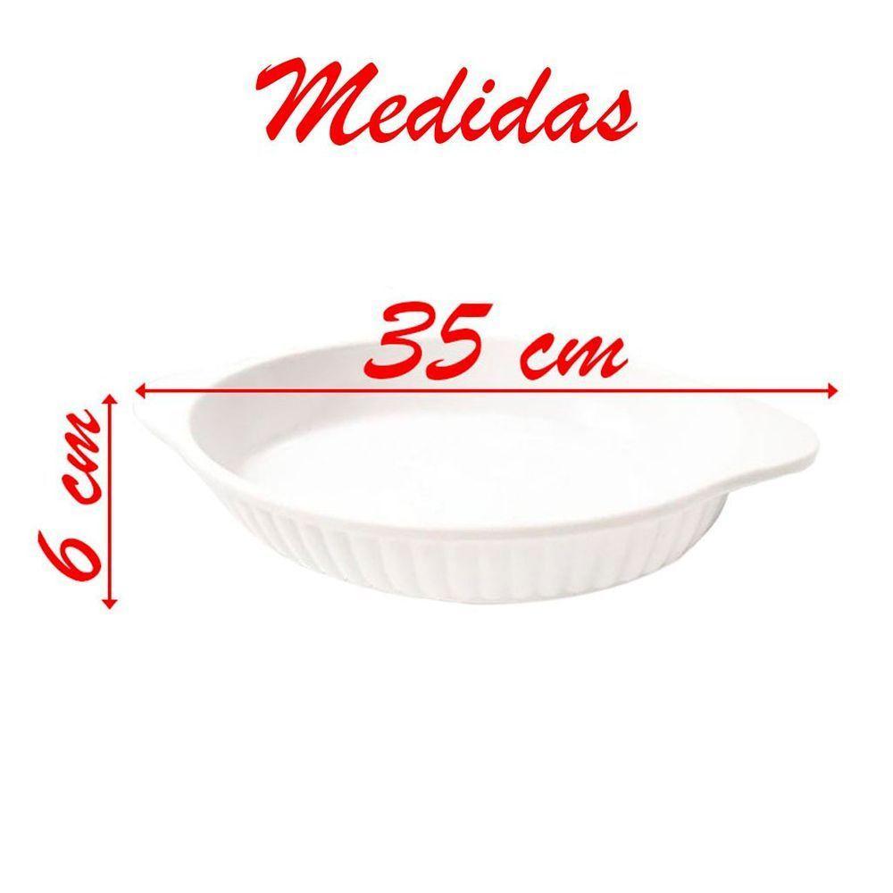 Kit 02 Travessas Melamina Oval Branca 1,5 Ml - 2