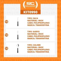 Kit - Jogo De Facas, Garfos E Colheres Leme 36 Peças Em Aço Inox Cabo Preto Pbag - Tramontina - 3