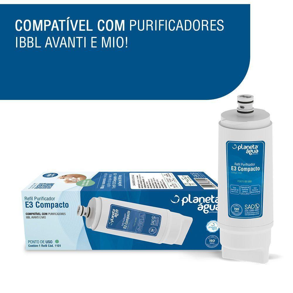 Kit 2 Refil E3 Compacto 1101 para Purificador Ibbl Avanti Mio Planeta Agua - 3