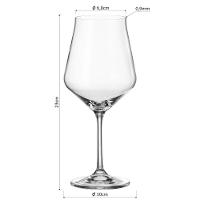 Bohemia Lida Taça Vinho 23X10X10Cm 580Ml Cristal Transp 6Pç - 3