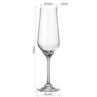 Bohemia Lida Taça Champanhe 24X6X6Cm 220Ml Cristal Transp 6Pç - 2