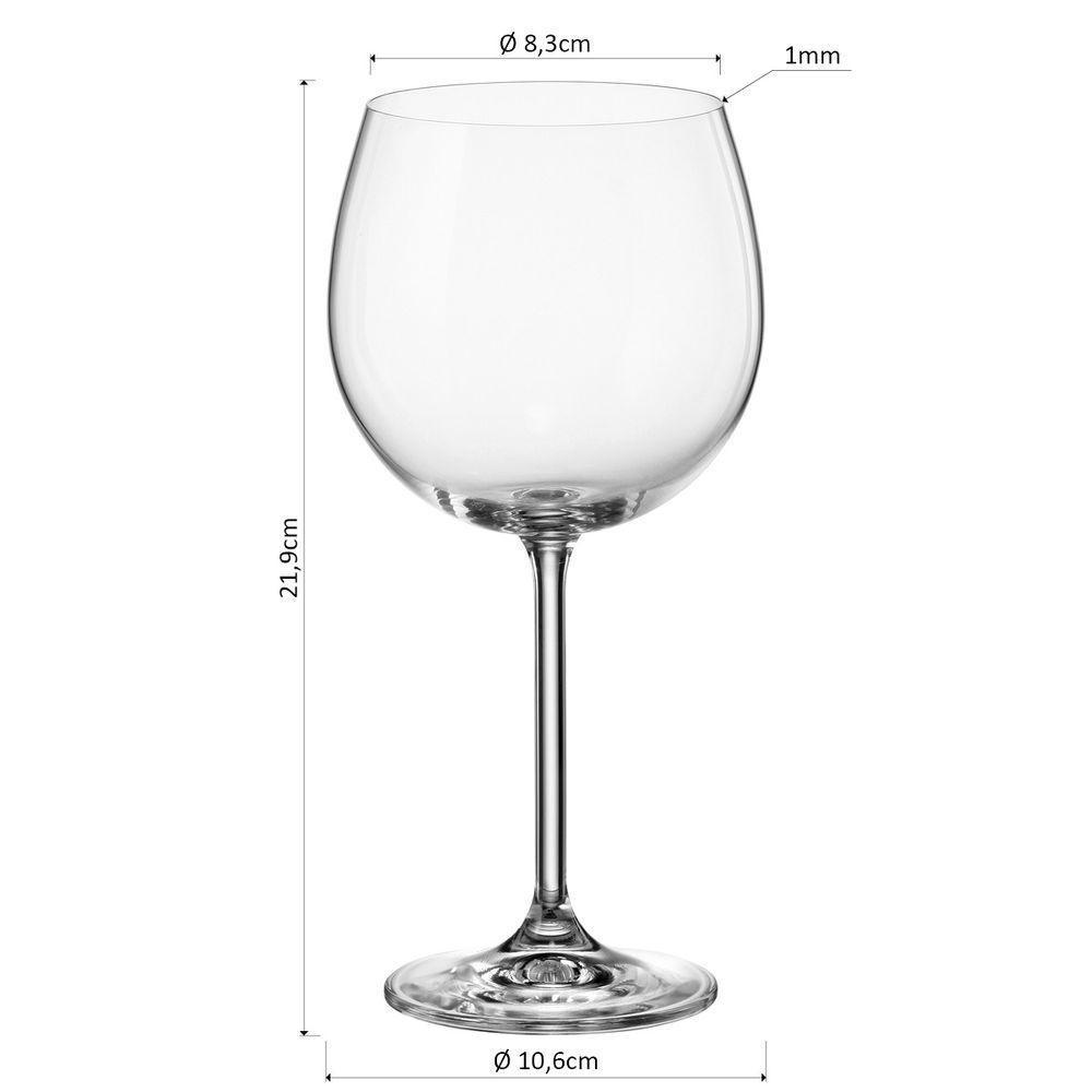 Bohemia Natalia Maxima Taça Vinho 22X10X10Cm 570Ml Cristal Transp 6Pç - 2