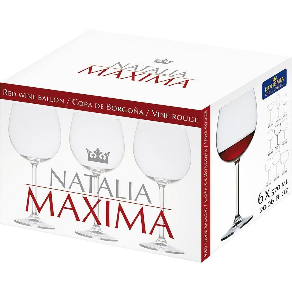 Bohemia Natalia Maxima Taça Vinho 22X10X10Cm 570Ml Cristal Transp 6Pç - 3