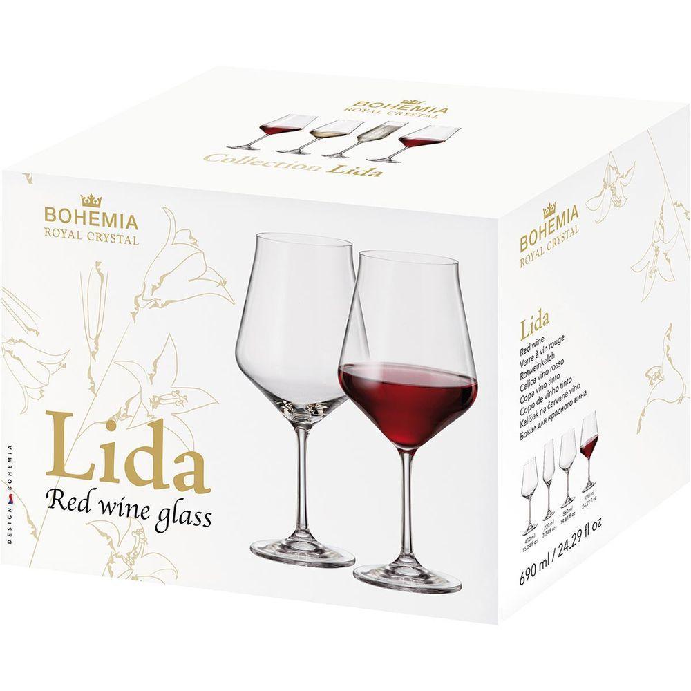Bohemia Lida Taça Vinho 23X10X10Cm 690Ml Cristal Transp 6Pç - 5