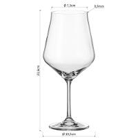 Bohemia Lida Taça Vinho 23X10X10Cm 690Ml Cristal Transp 6Pç - 3