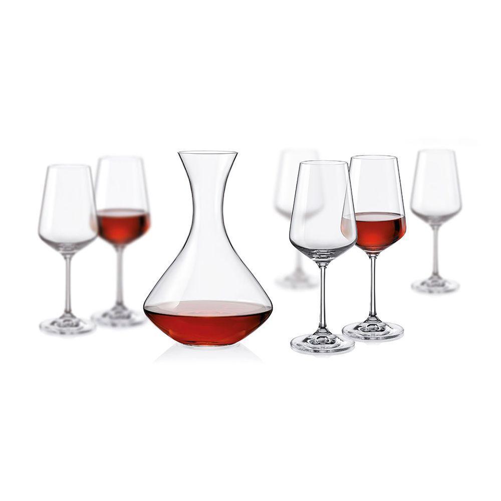Bohemia Sandra Jg Decanter/Taças 26,5X18,5X44,5Cm 1,5L/350Ml Cristal Transp 7Pç - 1