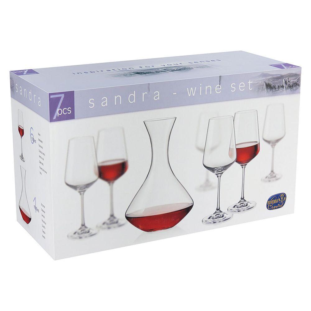 Bohemia Sandra Jg Decanter/Taças 26,5X18,5X44,5Cm 1,5L/350Ml Cristal Transp 7Pç - 2